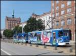 Alte Tatra Straenbahn in Rostock am 08.07.2013