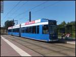 Moderne Straßenbahn in Rostock am 08.07.2013