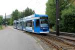 Rostock RSAG SL 4 (DÜWAG/DWA-6NGTWDE 659) Lütten Klein, Rügener Strasse am 19. Juli 2013.