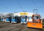 Die letzten Rostocker Tatra T6-Vertreter waren am 08.02.2015 in Rostock-Marienhe ausgestellt.(Tatra-Fototag)