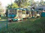 Der Tw 26,am 30.August 2017,im Straßenbahndepot Schöneiche.Aufnahme über den Zaun.