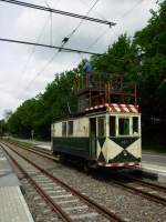 Durch Zufall erlang mir am 04.06.2012 ein Bild des sehr antiquiaren Oberleitunsrevisionswagens der Schneiche-Rdersdorfer-Straenbahn.