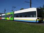 Straenbahn-Zug Nr. 820 der Nahverkehr Schwerin -NVS- mit Werbung fr die Staatlichen Musen Schwerin, Schwerin 30.08.2008