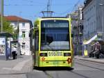 Straenbahn-Triebwagen 810 (Typ Schwerin 2001) als Linie 1 zur BUGA an der Haltestelle Hauptbahnhof bzw.