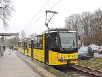 Strausberg Tatra-Triebwagen KT8-D5 RN2.S an der Haltestelle  S-Bahnhof Strausberg am 25.01.2020.