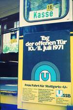 SSB Stuttgart__Da hieß die Stadtbahn noch  U-Bahn ... Einladung zu ersten öffentliche Fahrten auf der  U-Bahn-Strecke  'Marienplatz'-'Rathaus'.__10-07-1971