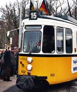 SSB Stuttgart__Letztmalig Linie 15, im Bild GT4 632, im Linienverkehr in der Endschleife 'Ruhbank/Fernsehturm'.