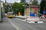 Stadtbahnausbau U15 -     Der Mittelbahnsteig an der Haltestelle  Pragfriedhof  soll mittelfristig wieder verschwinden, da diese Trasse eigentlich nur vorläufig ist.