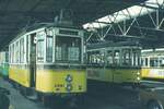 SSB Stuttgart__Hier wartet ATw 2551 [ex 276; 1952 ME/AEG; Ub 1967] in der oberen Halle des Betriebshofs Ostheim auf seine Wiedererweckung als historischer Tw 276.__05-1974