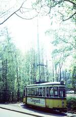 SSB Stuttgart_T2 751 mit Bw auf Linie 10 in der Zwischenschleife 'Geroksruh'.__13-05-1973 