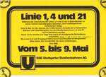 SSB Stuttgart__Der  alte 2er . So lapidar ging es mit dem 2er zu Ende, zunächst  vorübergehend  eingestellt per Stempelzusatz, 9 Tage später, ab 18.Mai 1972 endgültig eingestellt.__05-1972