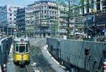SSB Stuttgart__Gleis- und Tunnelbau__Am Wilhelmsbau war die Ein- und Ausfahrt über die Tunnelrampe im Juni 1972 schon  längst  Normalzustand.