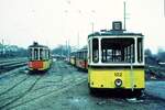 SSB Stuttgart__Zahnradbahn Tw 102 [ME 1935]auf einem der  Schrottgleise  im Bf S-Möhringen.