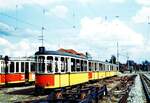 SSB Stuttgart__Endstation. Bf S-M�hringen, Schrottgleise. Ein ansehnlicher (ex) Fuhrpark. __12-09-1972