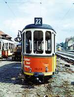 SSB Stuttgart__Endstation. Bf S-M�hringen, Schrottgleise. Bw 1622 [Fuchs HD; 1956] (ist weder auf Linie 22 noch auf 25 je gefahren...).__12-09-1972