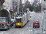 Eine 15er kommt am Eugensplatz von Ruhbank in Richtung Stammheim herunter. Die Steigung nach Ruhbank hat stellenweise bis zu 8% Geflle... (04.12.2007)