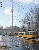 Straenbahnlinie 15 an der Wendeschleife Ruhebank 03.2006