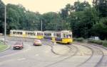 Stuttgart SSB SL 9 (GT4 740) Beethovenstrasse / Lindpaitnerstrasse im Juli 1979.