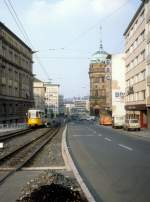 Stuttgart SSB SL 14 (GT4 454) Schlossstrasse im Juli 1979.