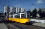 Stuttgart SSB SL 15 (GT4 670 + GT4 486) Freiberg, Suttnerstrasse im Juli 1979.