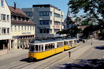 Am 20.05.2007 haben die GT4 421 und 438 auf dem Weg nach Stammheim die Haltestelle Zuffenhausen Rathaus erreicht