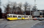 Mit einem weiteren GT4 verläßt GT4 630 im Februar 1997 die Haltestelle Geroksruhe in Richtung Innenstadt