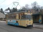 TW 27 der Woltersdorfer Straenbahn an der Endstelle Woltersdorfer Schleuse.