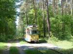 Auch die aktuellen Fahrzeuge der Woltersdorfer Straenbahn sind (glcklicherweise) nicht mehr die neuesten, was dieser Strecke sicher auch den einen oder anderen Besuch von Straenbahnfans beschert.