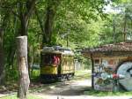 Besonderer Star des Festes war Wagen 218, der in den letzten 4 1/2 Jahren liebevoll restauriert wurde und heute erstmals wieder im Fahrgastbetrieb fuhr. Woltersdorf, 19.5.2013