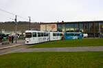 WVV Straßenbahn Würzburg LHB GT-E Wagen 209 am 27.12.23 in Würzburg Hbf