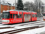 2018-03-17, Sonderfahrt der Ostsächsischen Eisenbahnfreunde nach Zwickau;Werbung an Niederflurwagen 