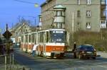 Zwickau 929 + 928, Leipziger Straße, 28.02.1991.
