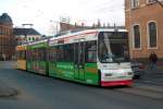 Da in Zwickau einige Wagen mit unterschiedlicher Werbeflche auf beiden Seiten anzutreffen sind, hab ich hier noch von GT6N 912 die Trseite abgelichtet. (22.02.07)