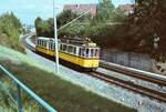 Historischer Straßenbahnzug in Möhringen, 04.09.1983