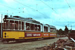 Das war der TW 901 der Stuttgarter Straßenbahn aus der Serie DoT4 neben dem Möhringer Bahnhof der SSB