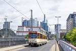 Anlässlich des 100-jährigen Jubiläums des Straßenbahnbetriebshofs Gutleut richtete die Verkehrsgesellschaft Frankfurt am Main einen Pendelverkehr mit historischen Fahrzeugen