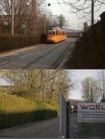 Spurensuche bei der Wuppertaler Straßenbahn: Auf dem oberen Bild verläßt ein  Achtachser der Serie 3801-3816 das Depot in Heckinghausen, darunter eine Aufnahme von (ungefähr)