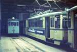 AVG Straßenbahn Augsburg__Tw 410(?) ex Straßenbahn Aachen [Talbot, 1951 als Verbandstyp, Umbau 1958 zum Gelenkwagen, 1973 nach Augsburg geliefert] sowie ATw 22 [Schörling, 1952,