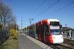 SWK Tw 666  Linie 042, Edelstahwerk Tor 3  Teilwerbung  Regenbogen   Krefeld, Edelstahtwerk Tor 3  18.03.2026
