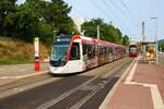 VAG Freiburg CAF Urbos Wagen 317 am 10.07.23 in Freiburg