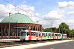 Deutschland, Düsseldorf, Rheinbahn
Strassenbahnwagen 3224+3234, Linie U75, Oberkasseler Brücke
8/8/2019