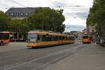 VBK Düwag GT6 Wagen 306 am 20.08.20 in Karlsruhe Hbf Vorplatz