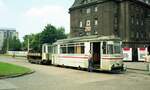 Straßenbahn Dresden__ATw 201-006-1 [T57, VEB Gotha 1959; 1991+] mit ABw 251 007-1.__05-1990