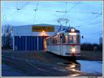 Gotha G4 Nr.1 vor dem Depot 12 in Rostock Marienehe am 08.12.07