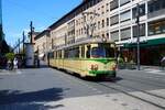 OEG Düwag GT8 Wagen 82 bei der RNV Straßenbahnparade 125 Jahre elektrische Straßenbahn in Mannheim am 29.06.25 in der Innenstadt  