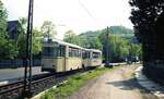 Straßenbahn Görlitz, Niederschlesien__Gotha-Zug auf Linie 2 von Biesnitz/Landeskrone in Richtung Stadtzentrum.__31-05-1991
