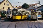 Am 26.09.1986 zeigte das frühere Straßenbahnmuseum Stuttgart (SMS) in Gerlingen seine Schätze: Der etwas versteckte TW 15 war in Wirklichkeit ein Restaurierungsprodukt