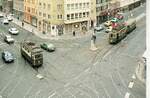 Straßenbahn Nürnberg__Straßenbahn-Kreuzung Allersberger, Schweigger- und Wölckernstraße in der Südstadt.