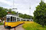 SSB Stuttgart Oldtimer Straßenbahn GT4 Doppeltraktion auf der Linie 23 am 07.07.24 in Stuttgart