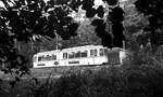 Straßenbahn Neunkirchen/Saar__GT4 Nr.1 [ME 1961] auf Linie 2 an der Endstation 'Steinwald'.__26-09-1977 